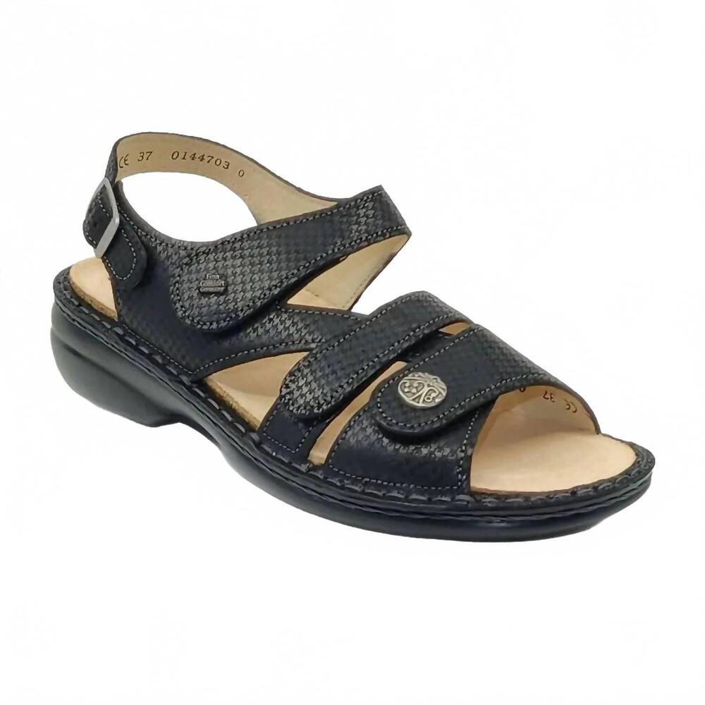 NEW FINN COMFORT women's gomera-s open toe sandals in nero hardy